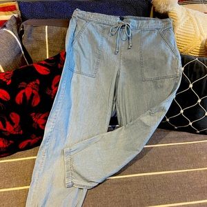 J. Crew chambray “Seaside” drawstring pants - L